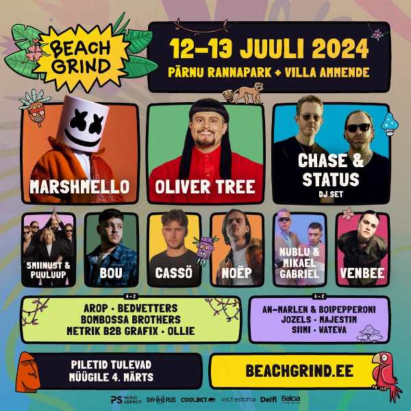 12-13 juuli toimuv Festival Beach Grind avalikustas esimesed esinejad