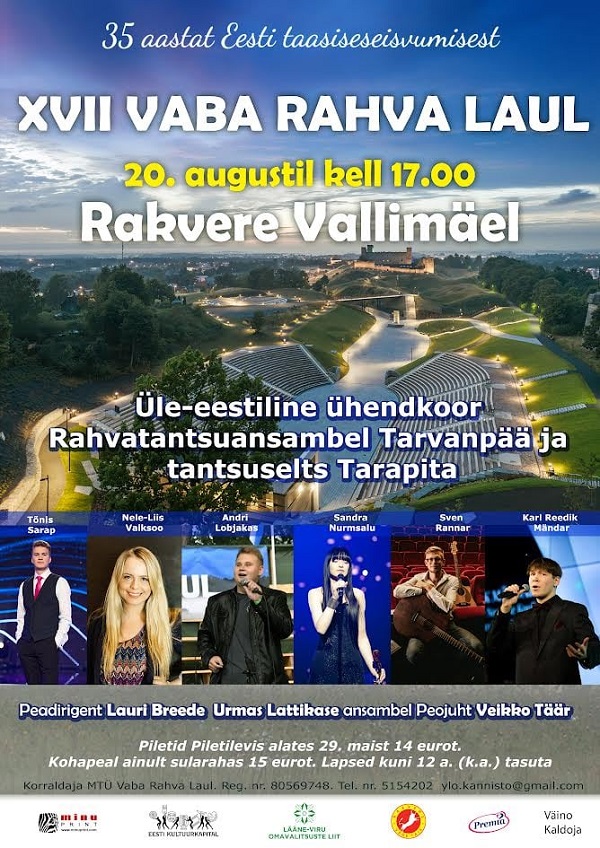 20. augustil toimub Rakveres Vaba Rahva Laul